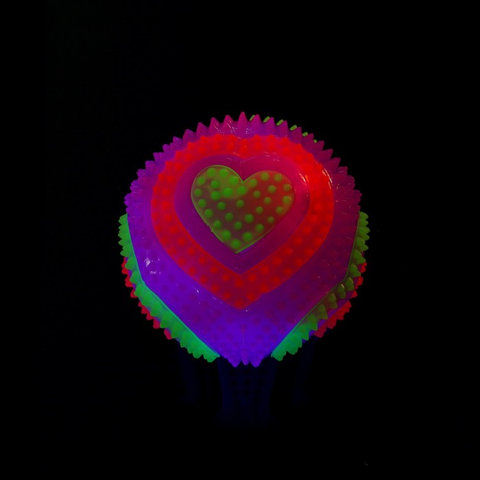 Мяч световой "Сердечки" с пищалкой, цвета МИКС 