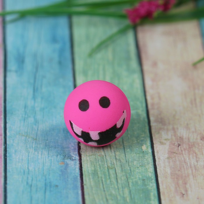 Мяч каучук "Смайлики" 2,7 см, цвета МИКС 