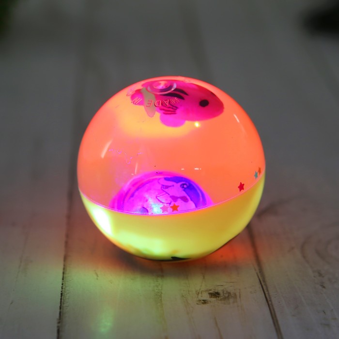 Мяч световой "Смайл" с водой, d=5,5 см, цвета МИКС 