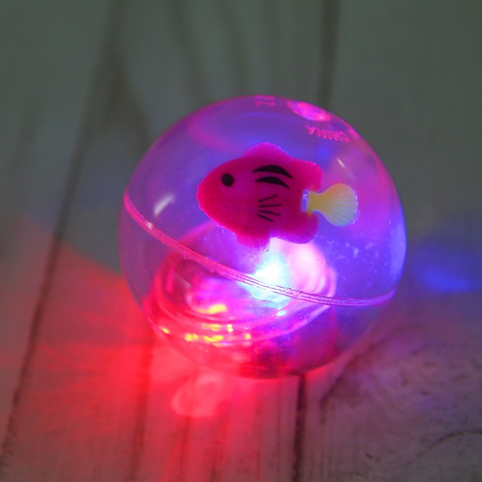 Мяч световой "Рыбка с звездами" с водой 5,5 см, цвета МИКС 