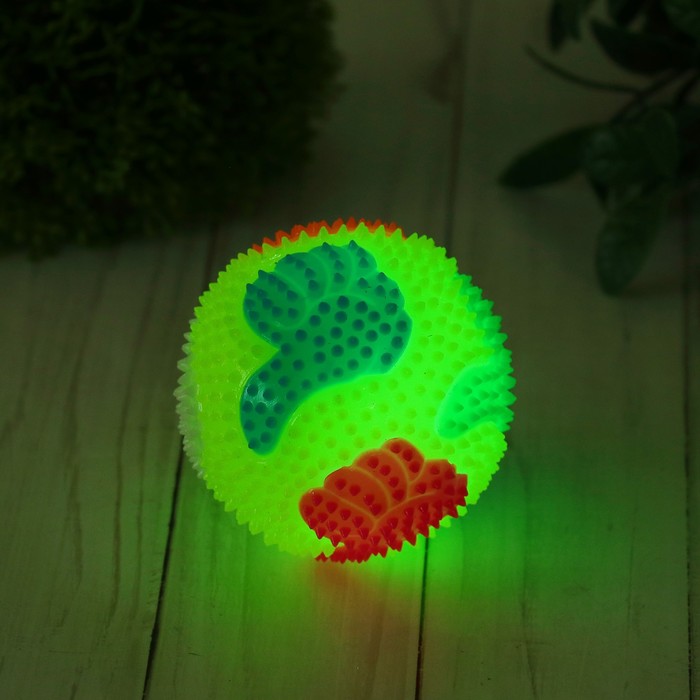 Мяч световой "Ок" на резинке 7,5 см, цвета МИКС 