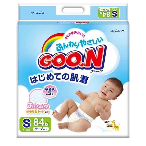 Подгузники Goon 4-8кг S 84шт