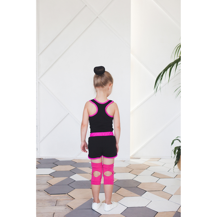 Наколенники для гимнастики и танцев с уплотнителем, размер XS (4-7 лет), цвет фуксия 
