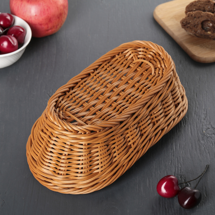 Корзинка для фруктов и хлеба, 28х14х9 см, цвет шоколадный 