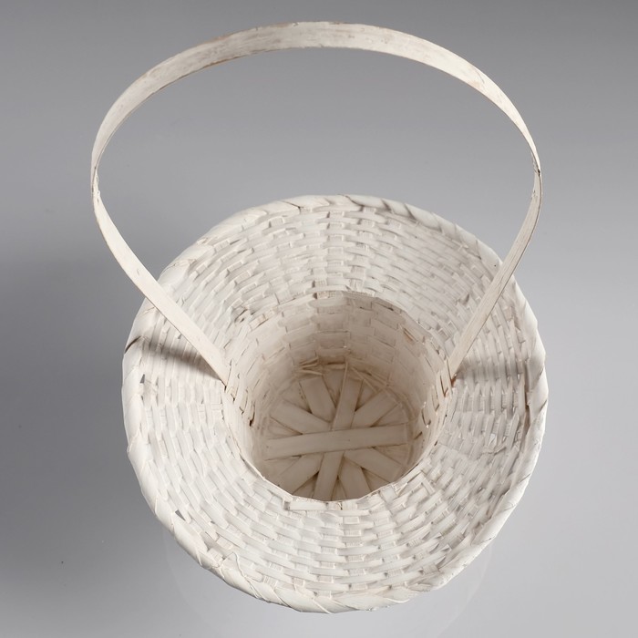 Корзина «Шляпка», белая, 30×9/45 см, бамбук 