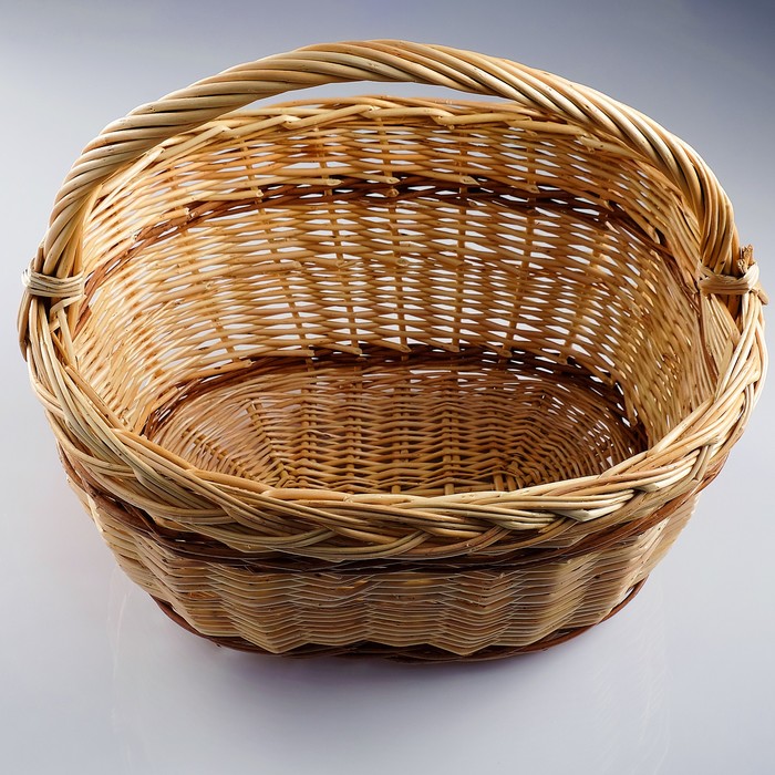 Корзина «Калина», 45×30×24/42 см, ручное плетение, ива 