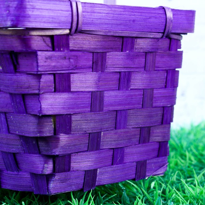 Корзина плетёная, бамбук, квадратная, фиолетовая 