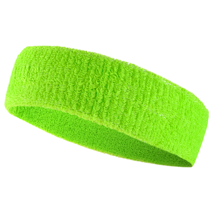 Набор для фитнеса (напульсник-2 шт, повязка на голову), цвет зеленый 