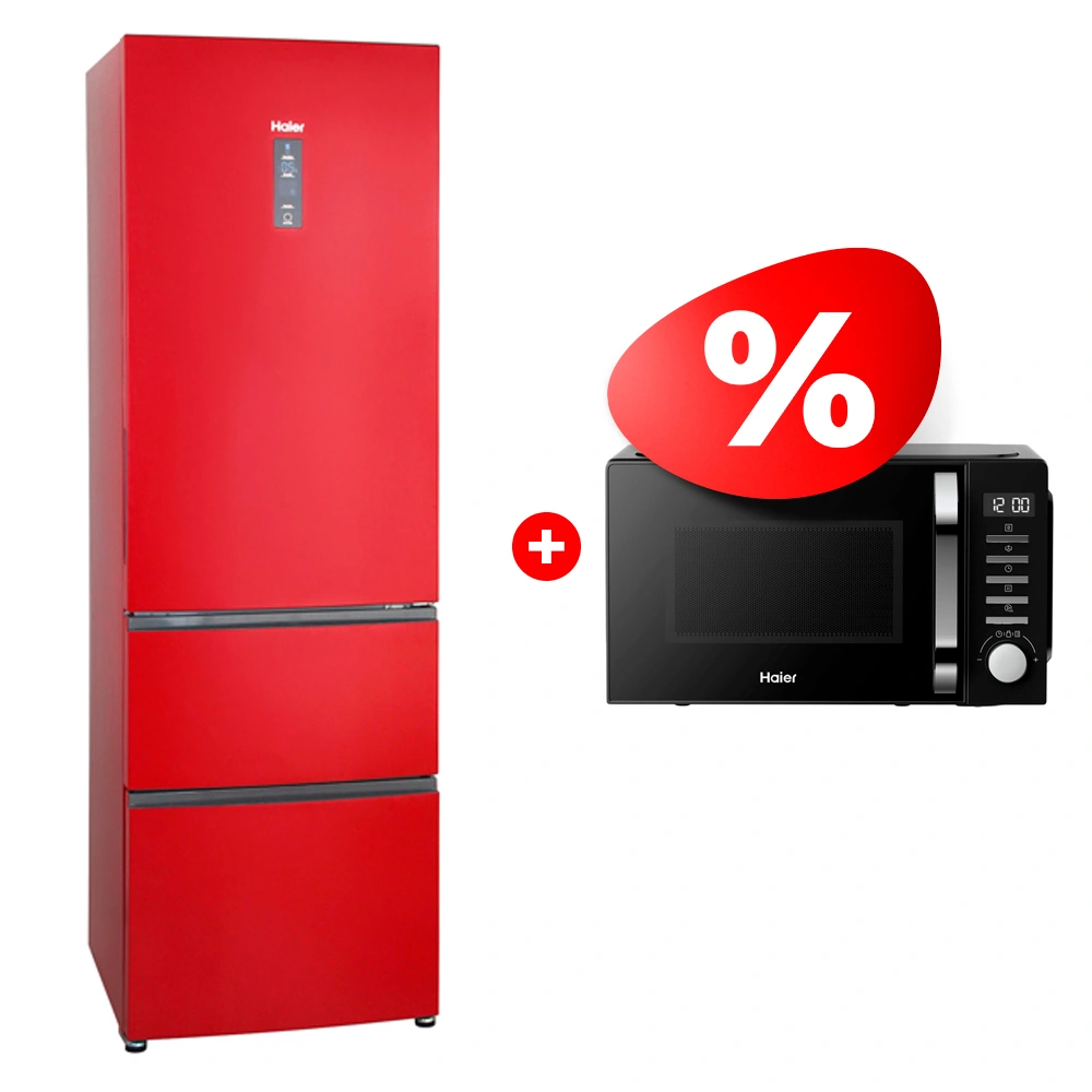Комплект СВЧ-печь Haier HMB-DM208BA + Холодильник Haier A2F635CRMV 