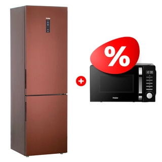 Комплект СВЧ-печь Haier HMB-DM208BA + Холодильник Haier C2F737CLBG 