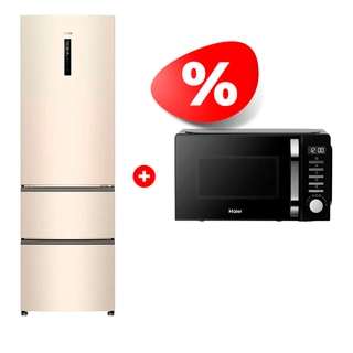 Жиынтық Haier микротолқынды пеші HMB-DM208BA + Haier тоңазытқышы A4F637CCMVU1 