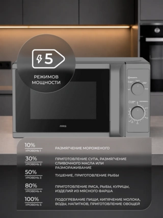 СВЧ-печь ARG MM720CPW(8U) Silver - фото 6