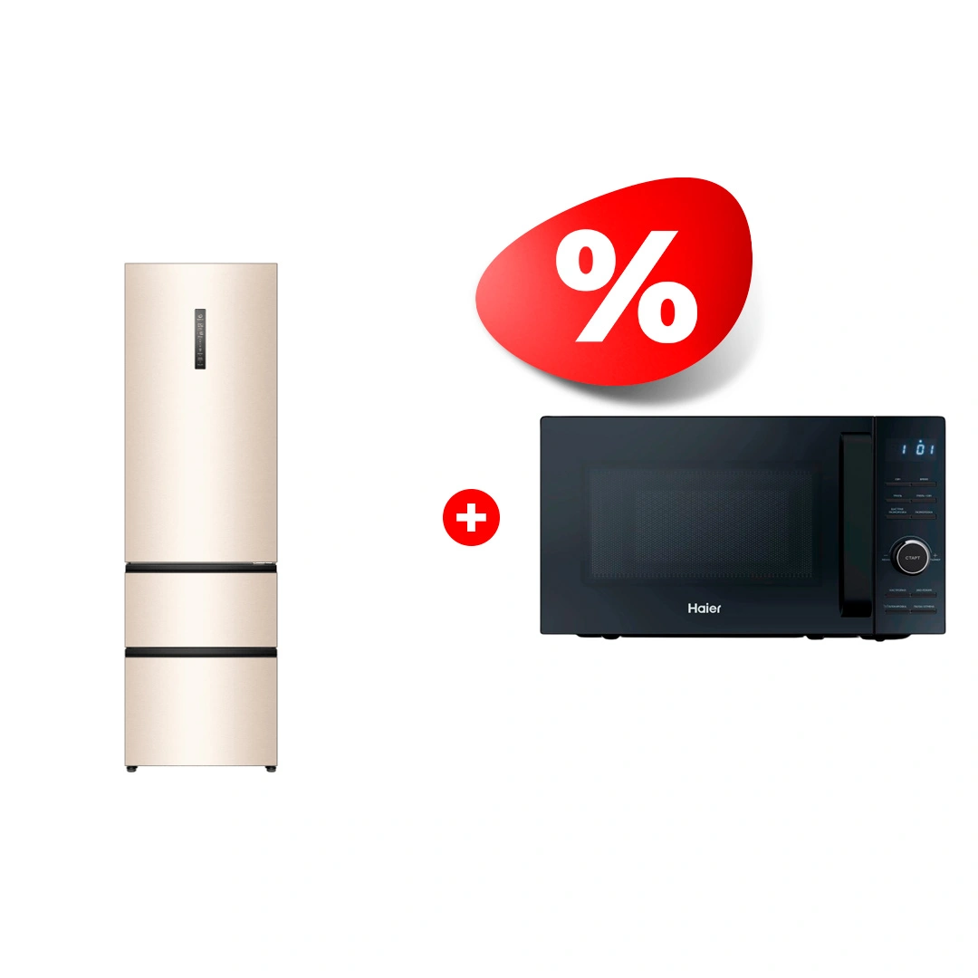 Жиынтық Haier микротолқынды пеші HMG-DG207BA TD0045532 + Холодильник Haier A4F639CGGU1 