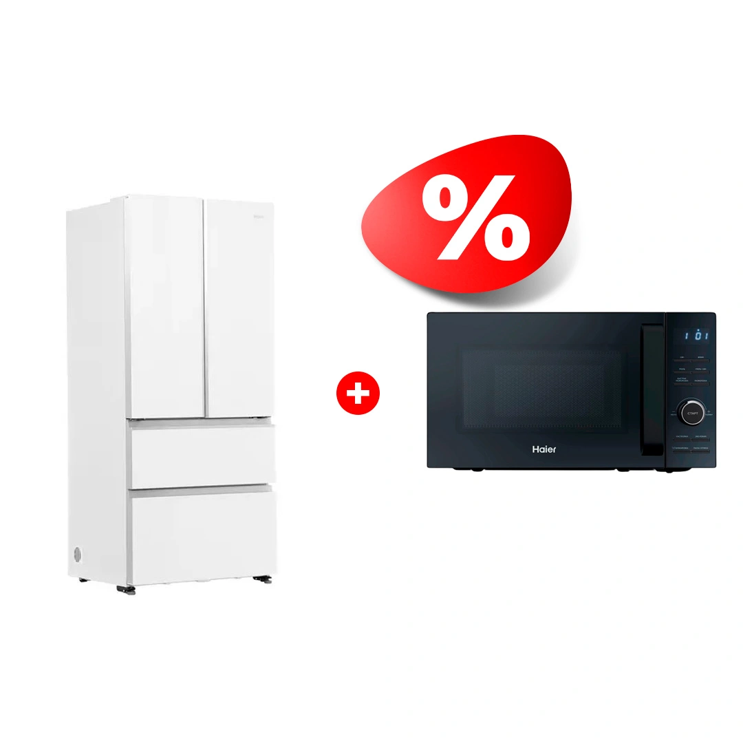 Жиынтық Haier микротолқынды пеші HMG-DG207BA TD0045532 + Haier тоңазытқышы HB18FGWAAARU 