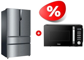 Комплект Микроволновая печь Haier HMB-DG208BA TD0045261 + Холодильник Haier HB25FSSAAARU 