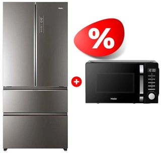 Жиынтық Haier микротолқынды пеші HMB-DM208BA + Haier тоңазытқышы HB18FGSAAARU 