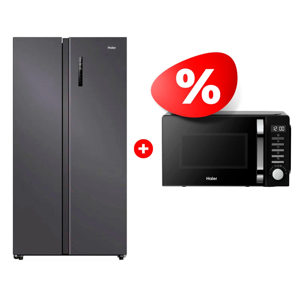 Жиынтық Haier микротолқынды пеші HMB-DM208BA + Haier тоңазытқышы HRF-600DM7RU 