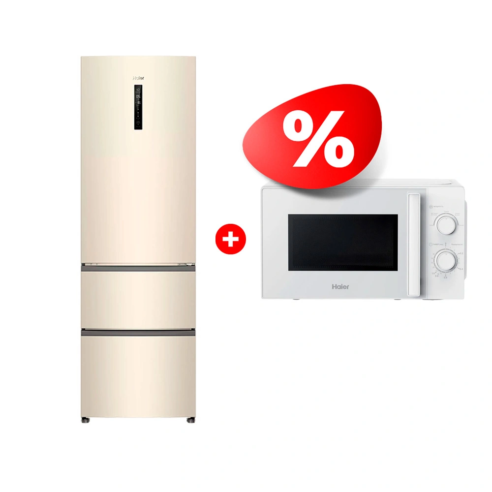 Жиынтық Haier микротолқынды пеші HMB-MM207WA + Haier тоңазытқышы A4F637CCMVU1 