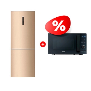 Комплект Микроволновая печь Haier HMG-DG207BA TD0045532 + Холодильник Haier C4F744CGG 