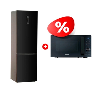 Комплект Микроволновая печь Haier HMG-DG207BA TD0045532 + Холодильник Haier C2F637CGBG 