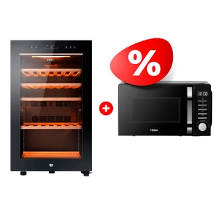 Жиынтық Haier микротолқынды пеші HMB-DM208BA + Винный шкаф Haier FWC49GA 