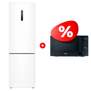 Комплект Микроволновая печь Haier HMG-DG207BA TD0045532 + Холодильник Haier C4F640CWU1 