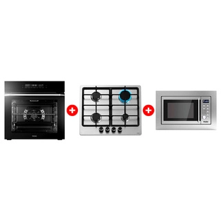 Комплект Встраиваемая микроволновая печь Haier HMX-BDG259LX + Встраиваемый духовой шкаф Haier HOQ-F5AAGB + Газовая варочная поверхность Haier HHX-M64CNX 
