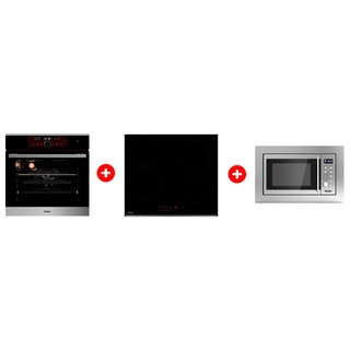 Комплект Встраиваемая микроволновая печь Haier HMX-BDG259LX + Стеклокерамическая варочная поверхность Haier HHY-C64RVB + Встраиваемый духовой шкаф Haier HOX-FP5RABX 