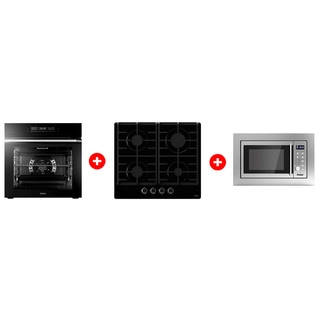 Комплект Встраиваемая микроволновая печь Haier HMX-BDG259LX + Встраиваемый духовой шкаф Haier HOQ-F5AAGB + Газовая варочная поверхность Haier HHX-G64CNB 