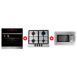 Комплект Встраиваемая микроволновая печь Haier HMX-BDG259LX + Встраиваемый духовой шкаф Haier HOX-FP5RABX + Газовая варочная поверхность Haier HHX-M64CNX 