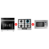 Жиынтық Haier  кіріктірілетін микротолқынды пеші HMX-BDG259LX + Haier кіріктірілетін тұмша шкафы HOQ-F5AABX + Haier газ пісіру беті HHX-M64CNX 