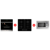 Комплект Встраиваемая микроволновая печь Haier HMX-BDG259LX + Встраиваемый духовой шкаф Haier HOX-FP3ABX + Газовая варочная поверхность Haier HHX-G64CNB 