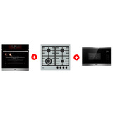 Комплект Встраиваемая микроволновая печь Haier HMX-BTG259X + Встраиваемый духовой шкаф Haier HOX-FP5RABX + Газовая варочная поверхность Haier HHX-M64CWFX 