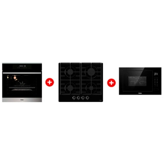 Комплект Встраиваемая микроволновая печь Haier HMX-BTG259B + Встраиваемый духовой шкаф Haier HOX-FP3ABX + Газовая варочная поверхность Haier HHX-G64CNB 