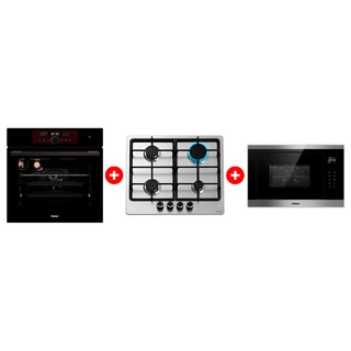 Жиынтық Haier  кіріктірілетін микротолқынды пеші HMX-BTG259X + Haier кіріктірілетін тұмша шкафы HOX-FP5RAGB + Haier газ пісіру беті HHX-M64CNX 
