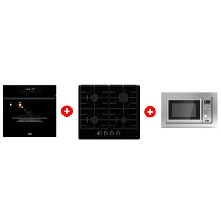 Комплект Встраиваемая микроволновая печь Haier HMX-BDG259LX + Встраиваемый духовой шкаф Haier HOX-FP3AGB + Газовая варочная поверхность Haier HHX-G64CNB 