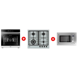 Комплект Встраиваемая микроволновая печь Haier HMX-BDG259LX + Встраиваемый духовой шкаф Haier HOQ-F5AABX + Газовая варочная поверхность Haier HHX-M64CWFX 
