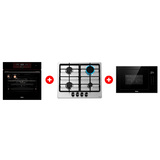 Комплект Встраиваемая микроволновая печь Haier HMX-BTG259B + Встраиваемый духовой шкаф Haier HOX-FP5RAGB + Газовая варочная поверхность Haier HHX-M64CNX 