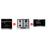 Жиынтық Haier  кіріктірілетін микротолқынды пеші HMX-BTG259X + Haier кіріктірілетін тұмша шкафы HOX-FP3ABX + Haier газ пісіру беті HHX-M64CNX 