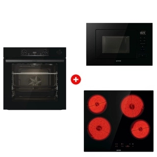 Жиынтық Встраиваемая микроволновая печь Gorenje BM201M2BG + Стеклокерамическая варочная панель Gorenje ECT64BSCE + Встраиваемый духовой шкаф Gorenje BSA6737E15BG 