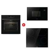 Комплект Встраиваемая микроволновая печь Gorenje BM201M2BG + Стеклокерамическая варочная панель Gorenje ECT646BSCE + Встраиваемый духовой шкаф Gorenje BOS6737E06B 
