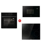 Комплект Встраиваемая микроволновая печь Gorenje BM201M2BG + Стеклокерамическая варочная панель Gorenje ECT646BSCE + Встраиваемый духовой шкаф Gorenje BO6737E02NBG 