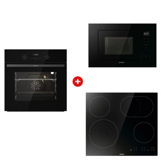 Жиынтық Встраиваемая микроволновая печь Gorenje BM201M2BG + Стеклокерамическая варочная панель Gorenje ECT646BSCE + Встраиваемый духовой шкаф Gorenje BO6737E02NBG 