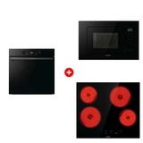 Комплект Встраиваемая микроволновая печь Gorenje BM201M2BG + Стеклокерамическая варочная панель Gorenje ECT64BSCE + Встраиваемый духовой шкаф Gorenje BOS6737E05DBG 