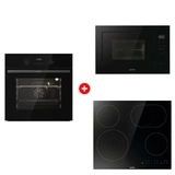 Жиынтық Встраиваемая микроволновая печь Gorenje BM251M2BG + Стеклокерамическая варочная панель Gorenje ECT646BSCE + Встраиваемый духовой шкаф Gorenje BO6737E02NBG 