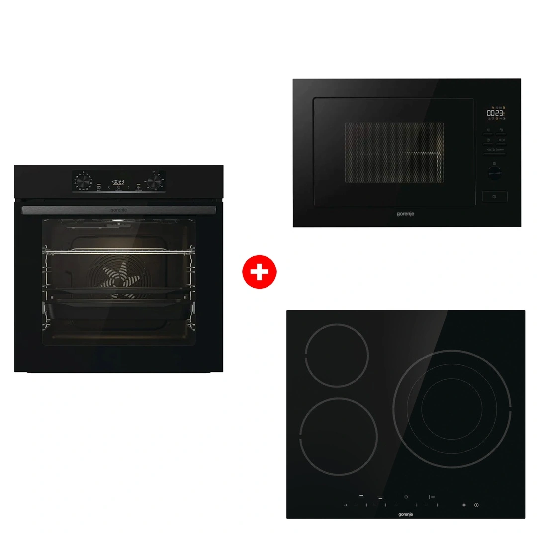 Комплект Встраиваемая микроволновая печь Gorenje BM251M2BG + Стеклокерамическая варочная панель Gorenje ECT632BSCE + Встраиваемый духовой шкаф Gorenje BOS6737E06B 
