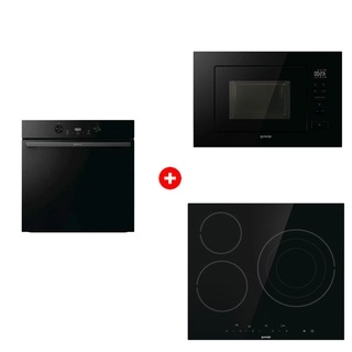 Комплект Встраиваемая микроволновая печь Gorenje BM201M2BG + Стеклокерамическая варочная панель Gorenje ECT632BSCE + Встраиваемый духовой шкаф Gorenje BOS6737E05DBG 