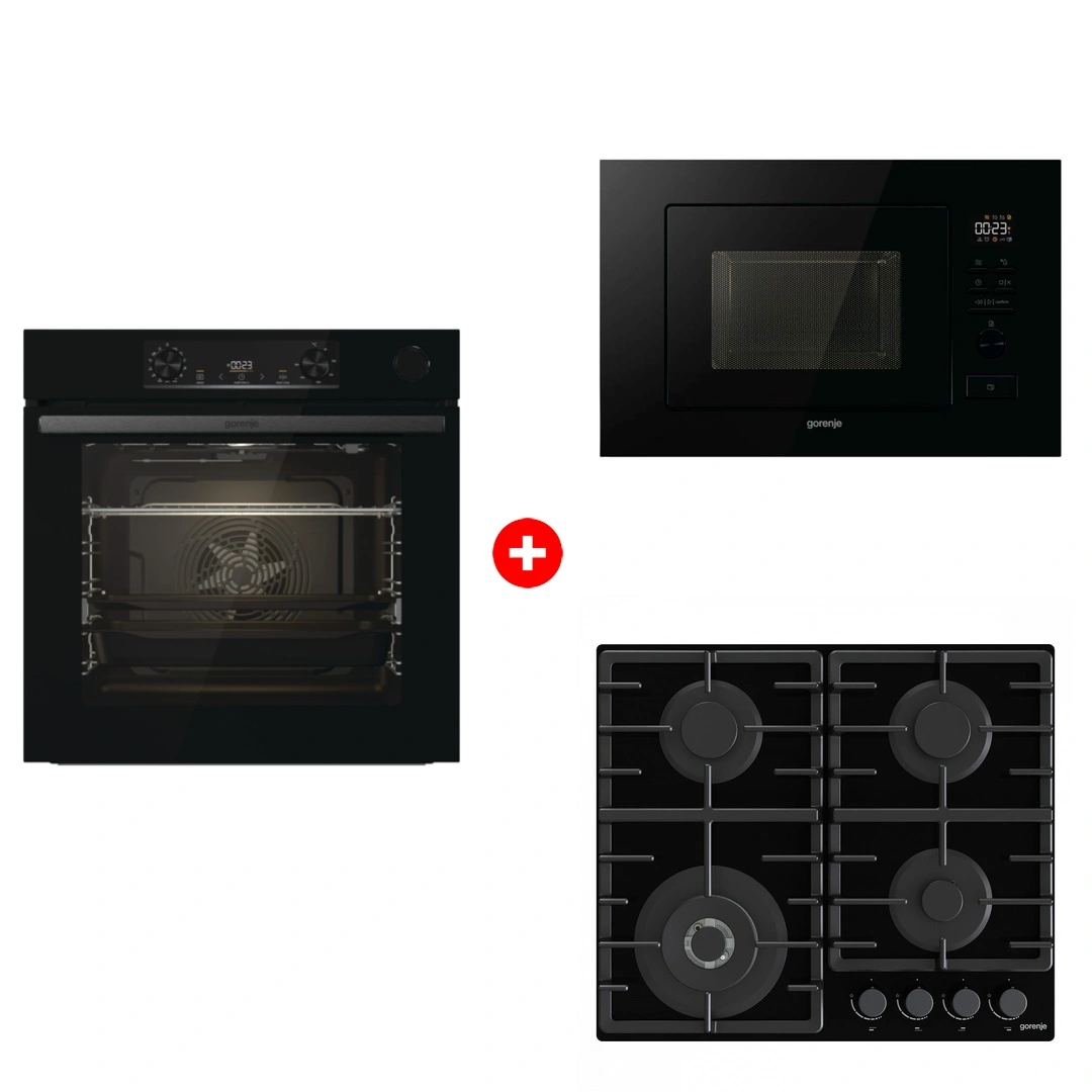 Комплект Встраиваемая микроволновая печь Gorenje BM201M2BG + Встраиваемый духовой шкаф Gorenje BSA6737E15BG + Встраиваемая варочная панель Газ Gorenje GTW641BHF 
