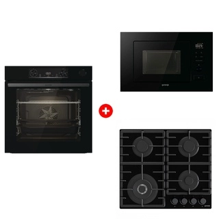 Комплект Встраиваемая микроволновая печь Gorenje BM201M2BG + Встраиваемый духовой шкаф Gorenje BSA6737E15BG + Встраиваемая варочная панель Газ Gorenje GTW641BHF 