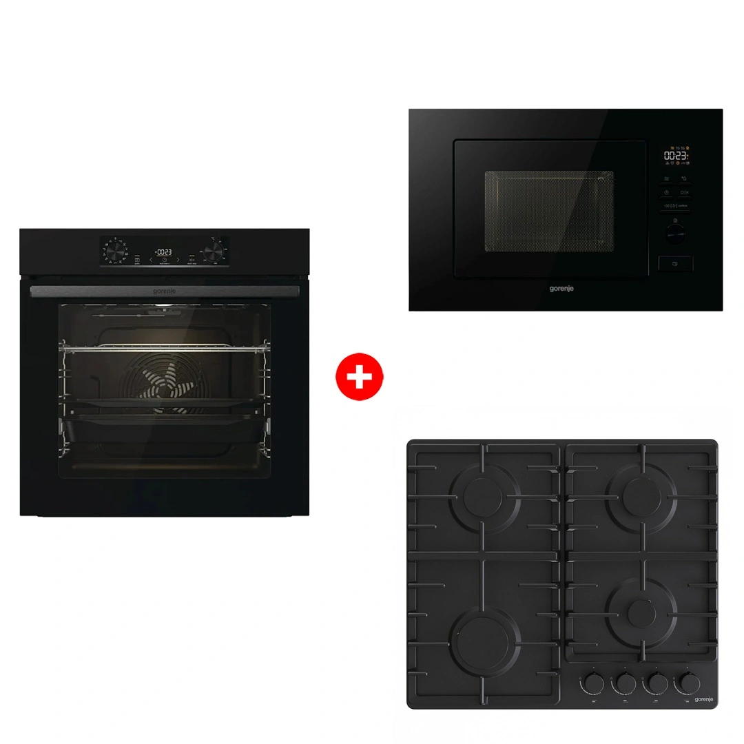 Комплект Встраиваемая микроволновая печь Gorenje BM201M2BG + Встраиваемый духовой шкаф Gorenje BOS6737E06B + Встраиваемая варочная панель Gorenje G641BHF 